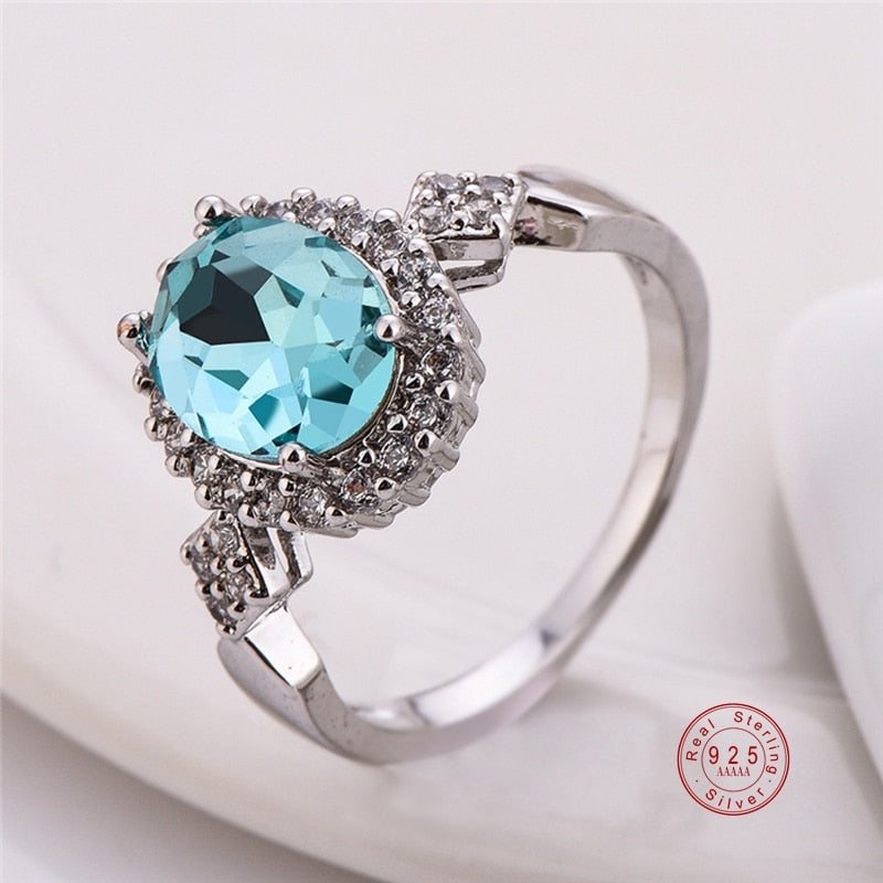 Sterling Silver Stackable Ring Round Black CZ Crystal Finger Ring