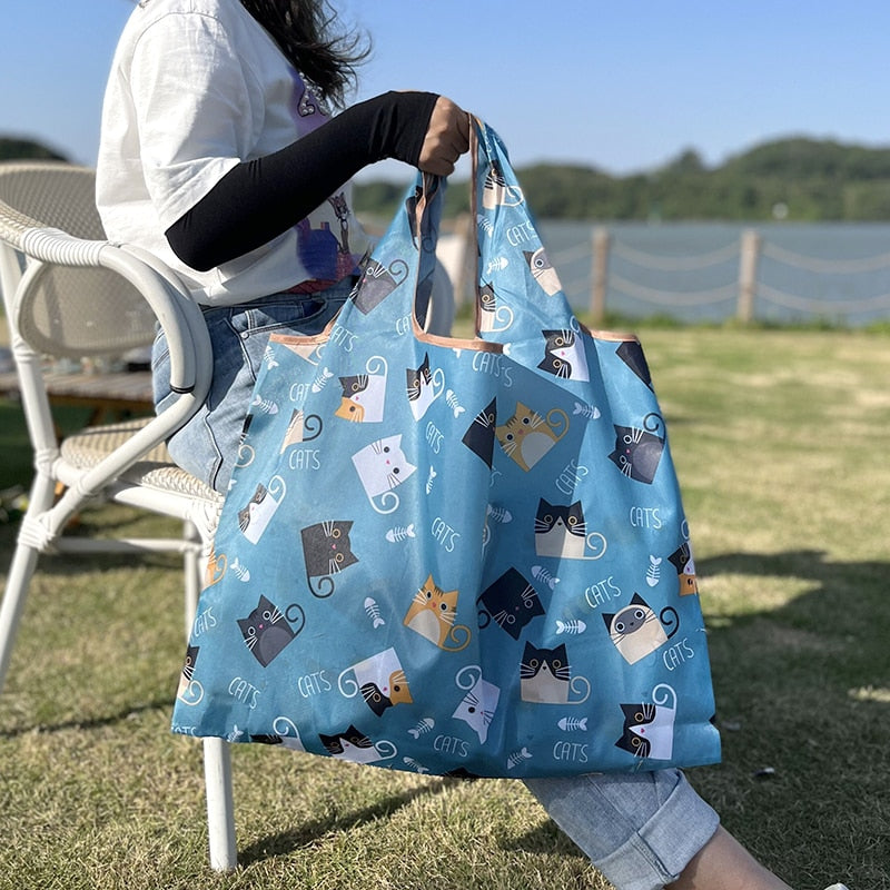 Reusable Large Cartoon Folding Washable Shopping Bag - Jeglowstore