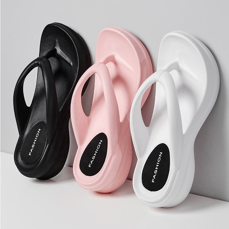 Wedge Heel Thick-bottomed Flip-flops