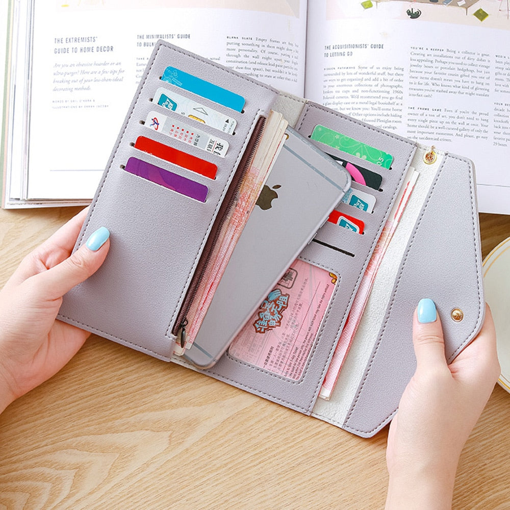 Trendy Heart-shaped Long Clutch Bag