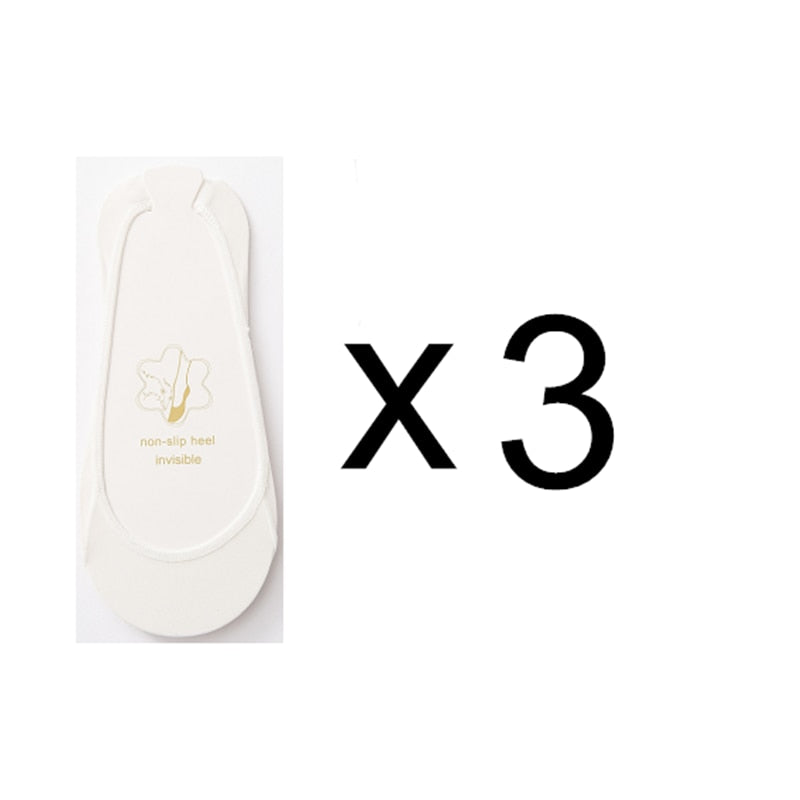 3 Pairs Invisible Boat Socks Women Summer Silicone Non-Slip Socks for High Heels Shoes Ice Silk Thin Half-Palm Suspender The New