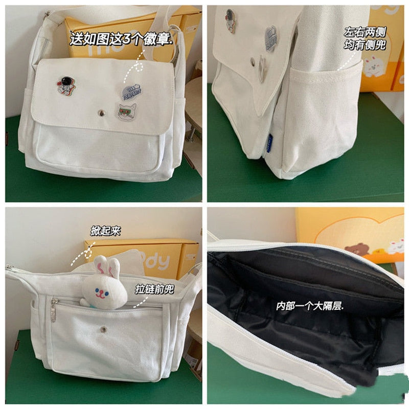 Solid Color Leisure Large Capacity Canvas Bag - Jeglowstore