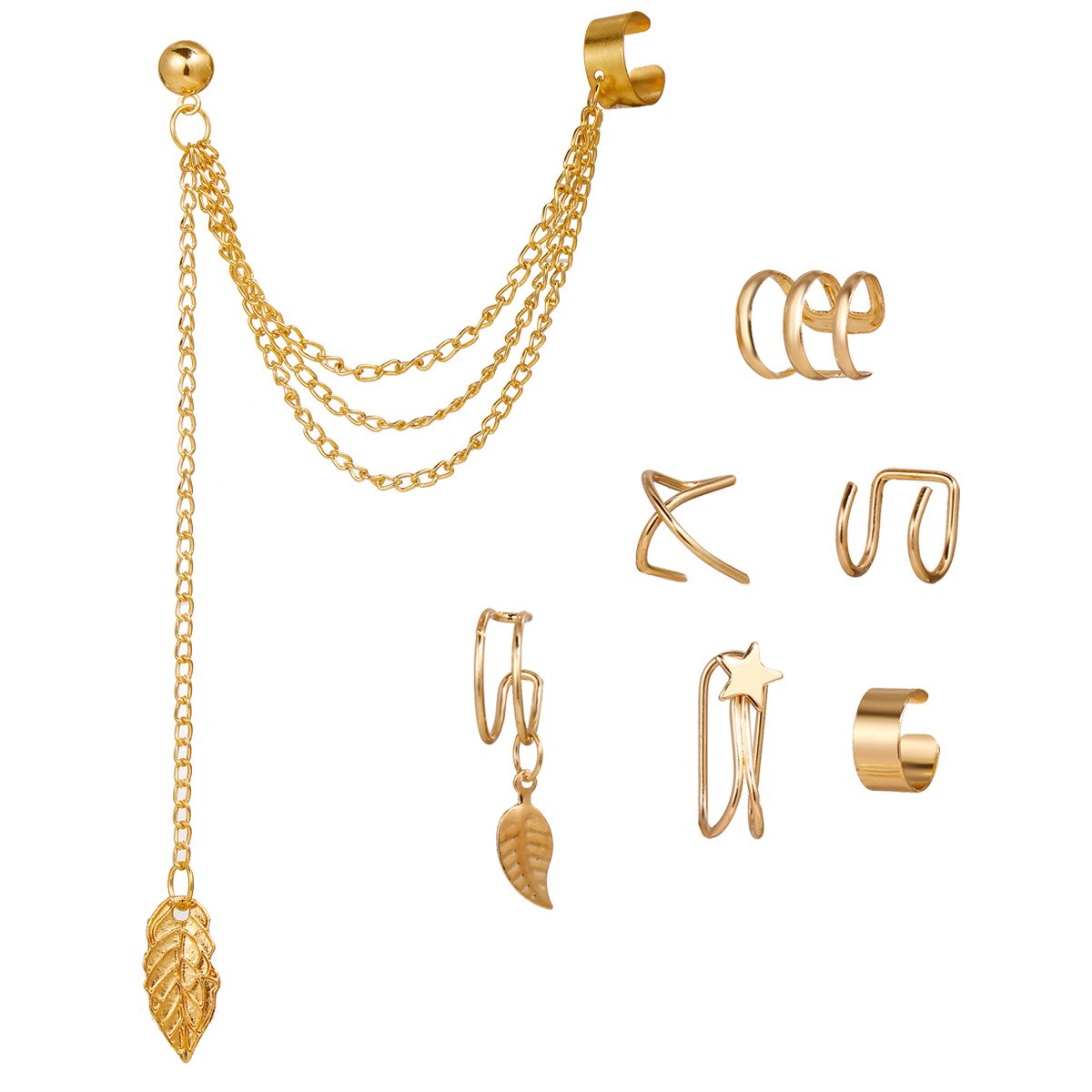 LATS Simple Non-Piercing Ear Cuff Earrings