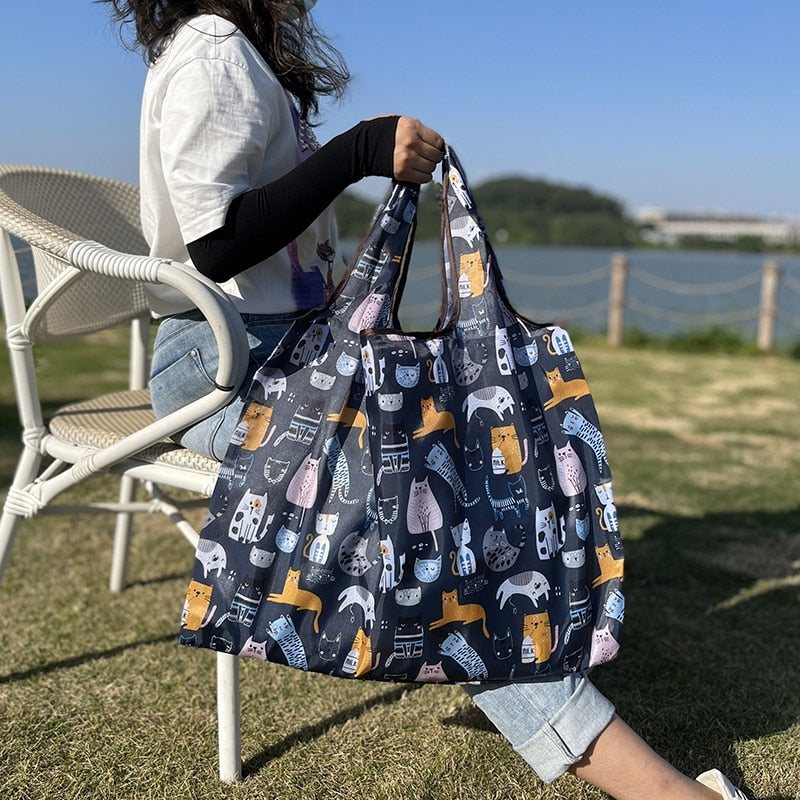 Reusable Large Cartoon Folding Washable Shopping Bag - Jeglowstore