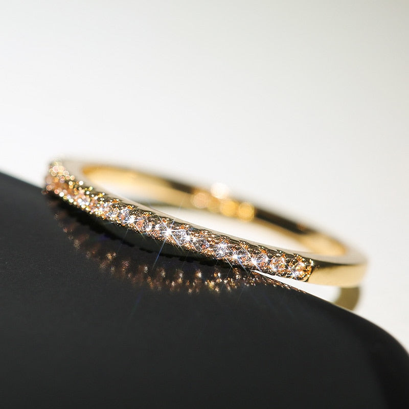 Cubic Zircon Minimalist Thin Ring