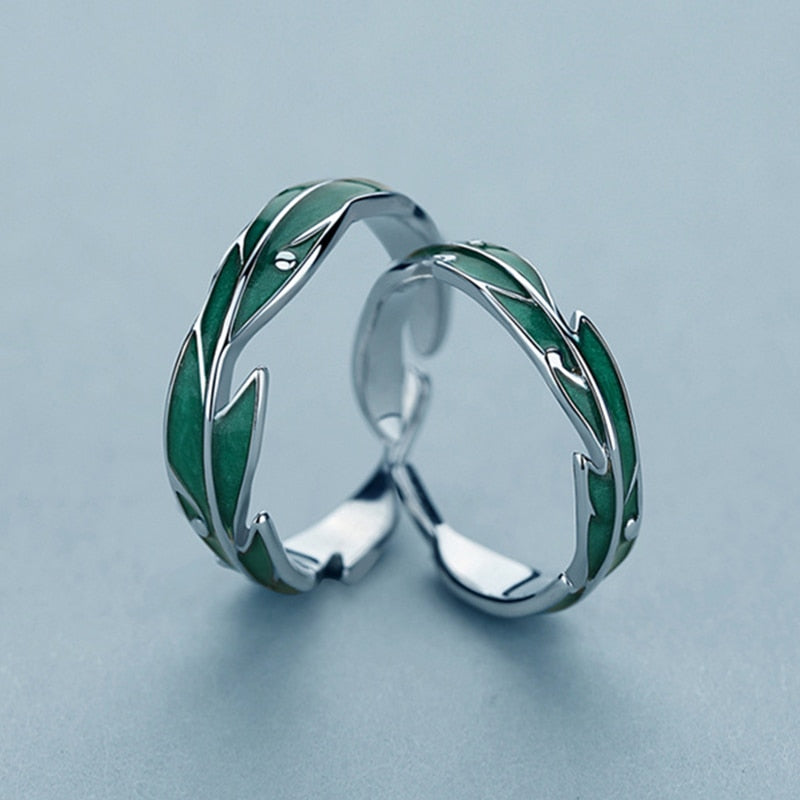 2Pcs/set Black White Romantic Couple Rings