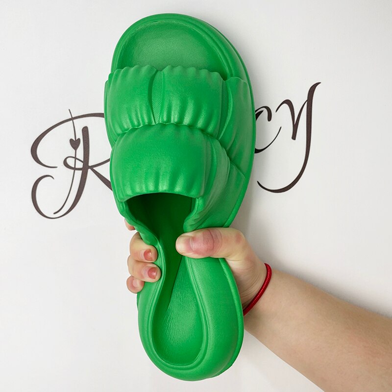 Rimocy Home Soft Sole Cloud  Non Slip Platform Slippers
