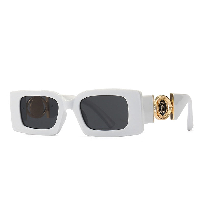 Vintage Fashion Square Luxury Designer Black Sun glasses
