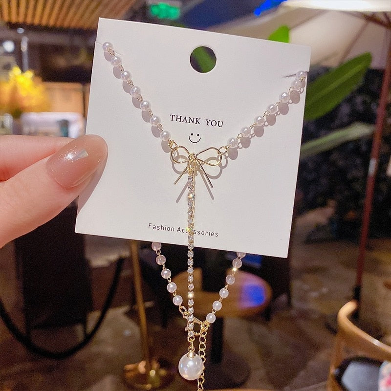 Heart Zircon Crystal Stainless Steel Necklace