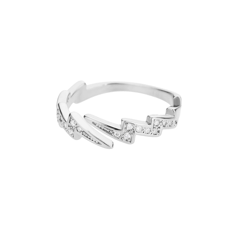 Lightning Stainless Steel Gold Plated Finger Ring