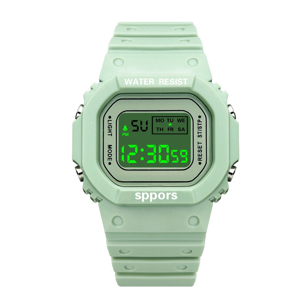 Color Luminous Dial Life Waterproof Multi-function Electronic Watch For Boys And Girls