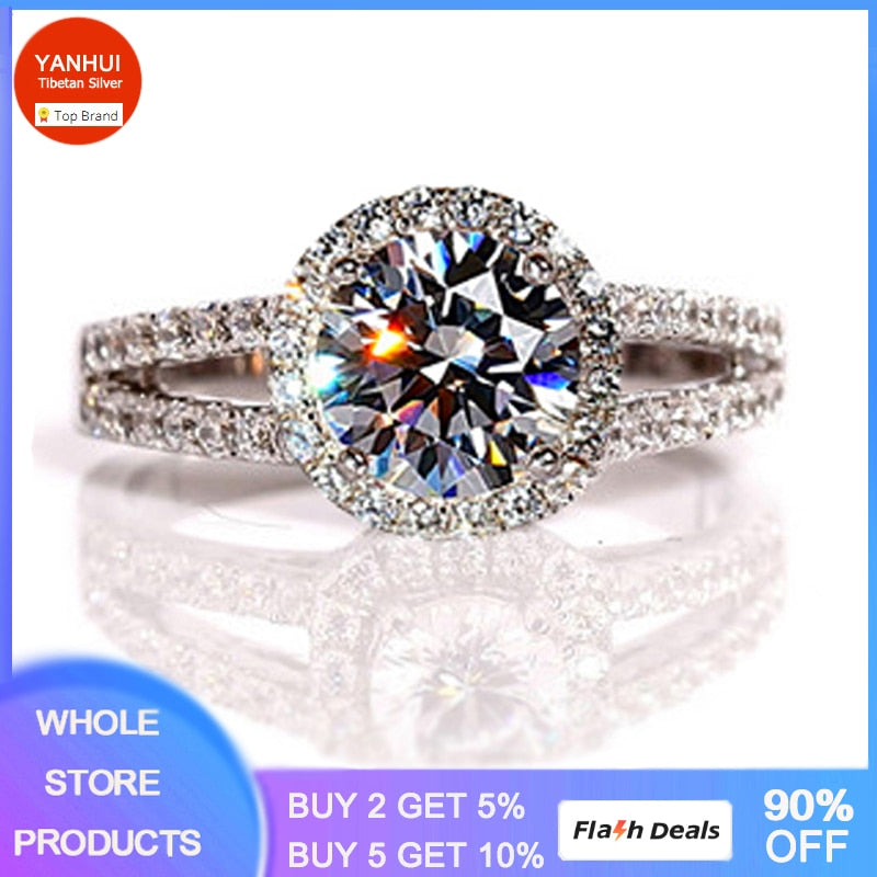 Original Certified Tibetan Silver Cubic Zirconia Ring