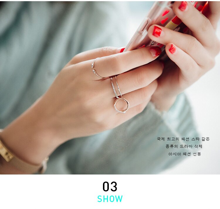 925 Sterling Silver bowknot zircon Open Ring