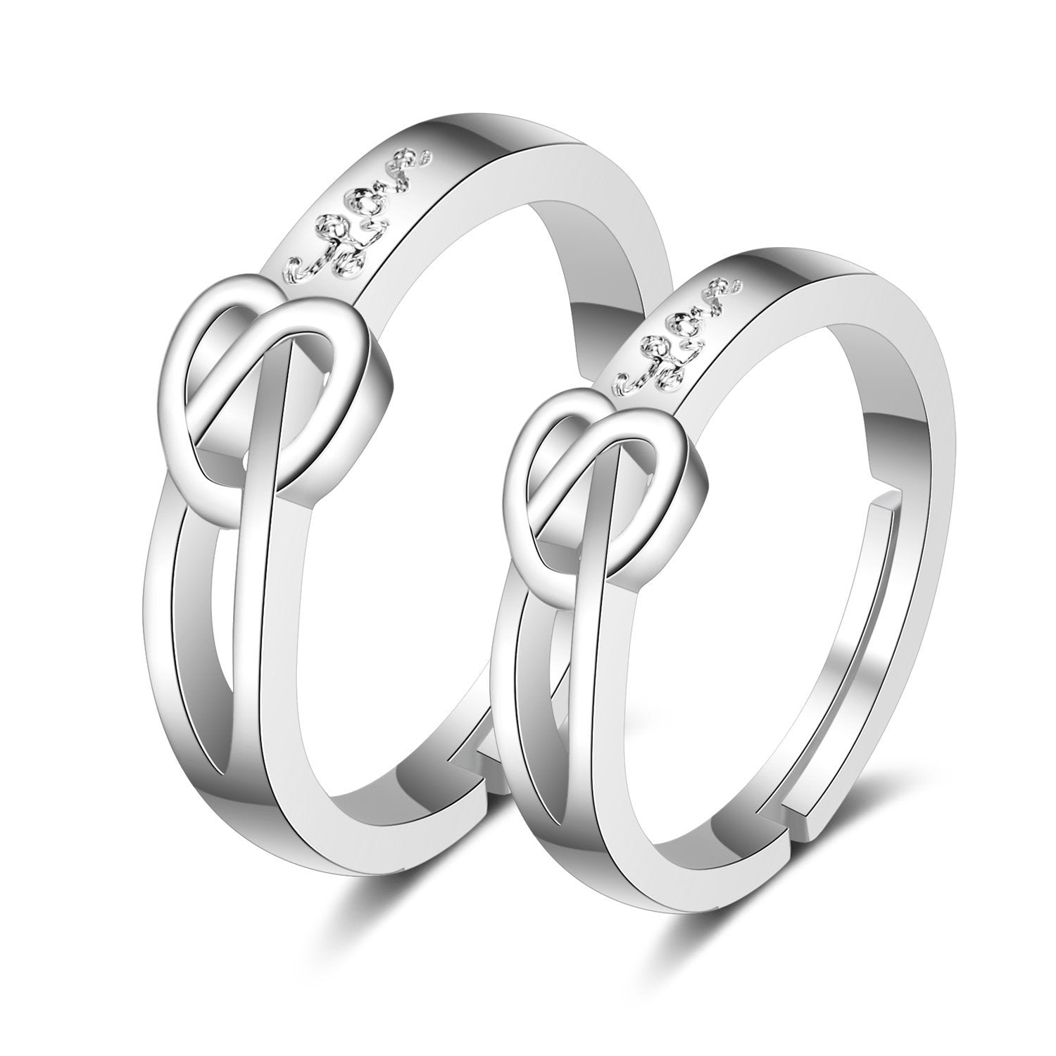 2Pcs/set Black White Romantic Couple Rings
