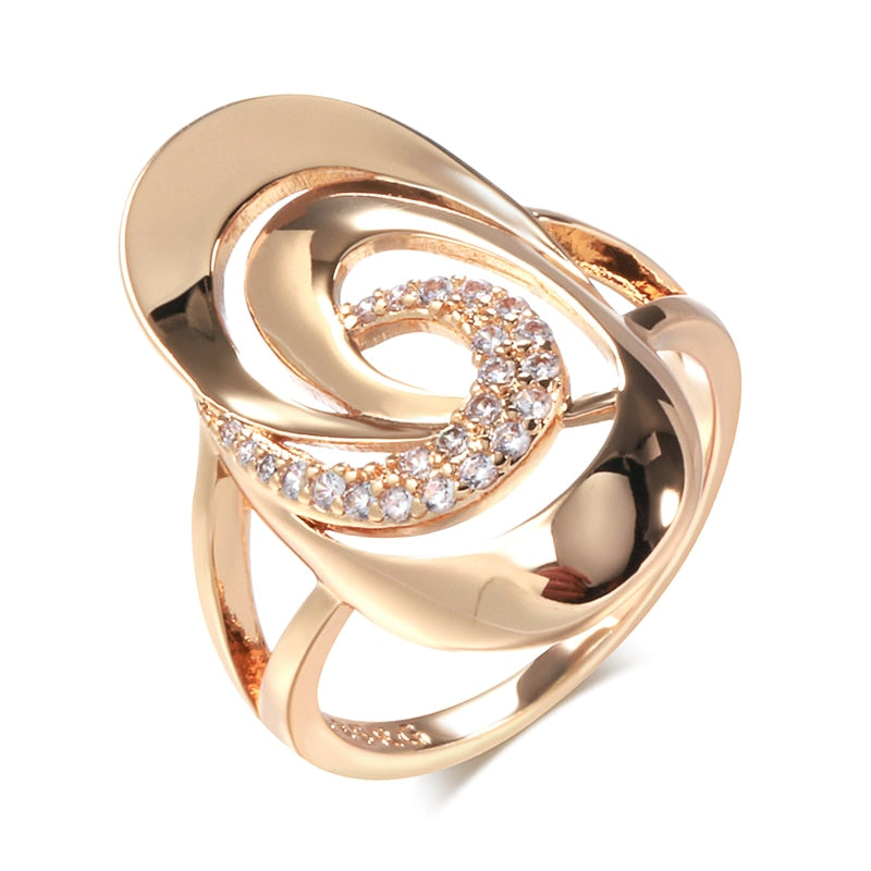 Rose Gold Big Natural Zircon Ring