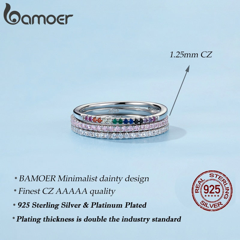925 Sterling Silver CZ Simulated Diamond Stackable Ring
