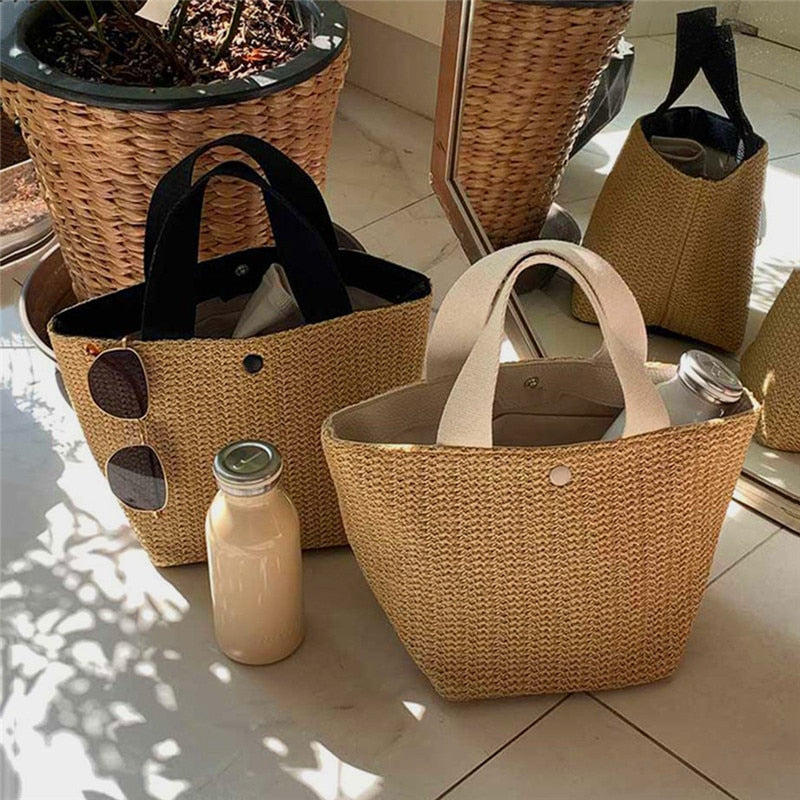 Elegant Ladies Straw Woven Handbag Women