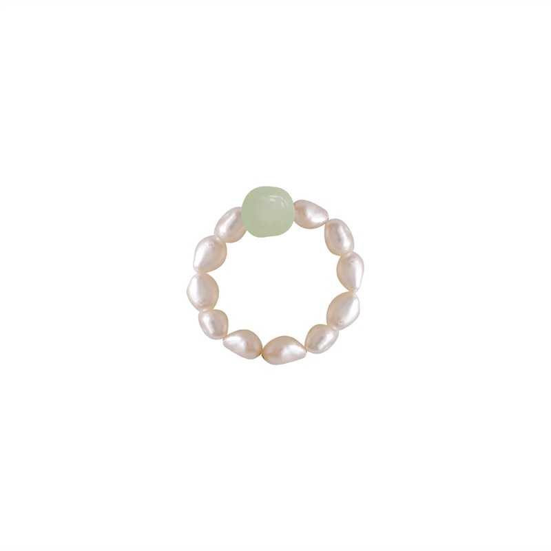 High-quality Natural Pearls Elastic Fine Beads Tail Index Ring