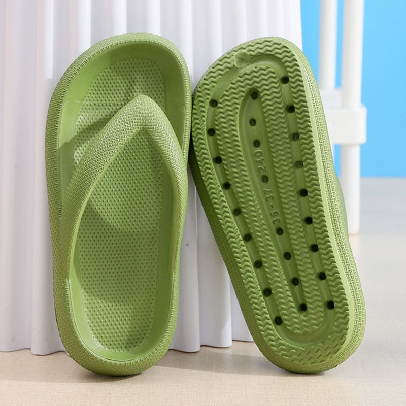 Rimocy Soft Sole EVA Thick Platform Clip Toe Flip Flops