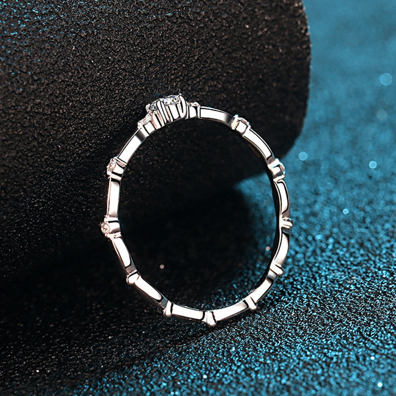 Sterling Sliver NeeTim D Color Moissanite Ring