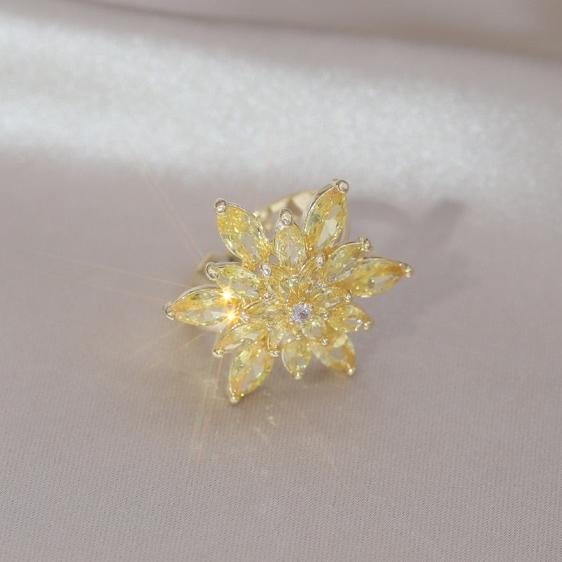 Korea New Design Luxury Zircon Flower Earrings