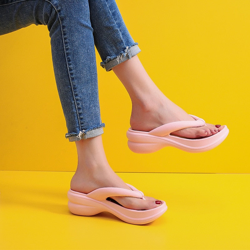 EVA Soft Sides Shoes Garden Shoes Wedges Flip Flops