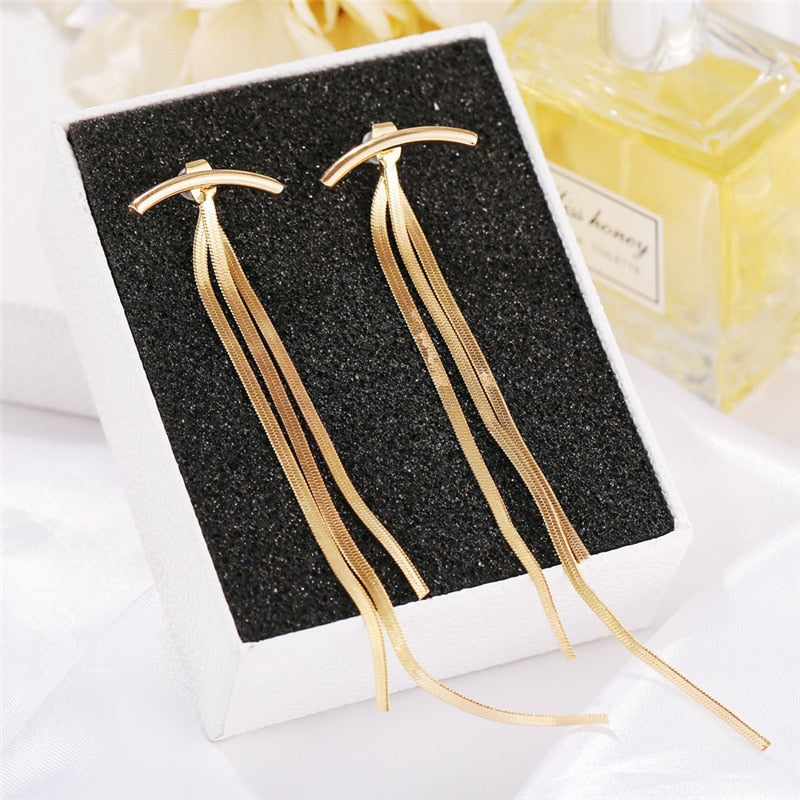LATS Trend Long Wire Tassel Thread Chain