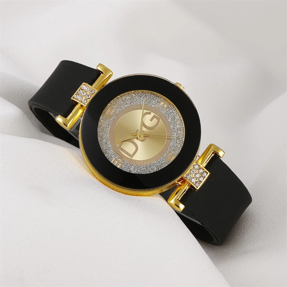 Minimalist Design Big Dial  Silicone Strap Wristwatch