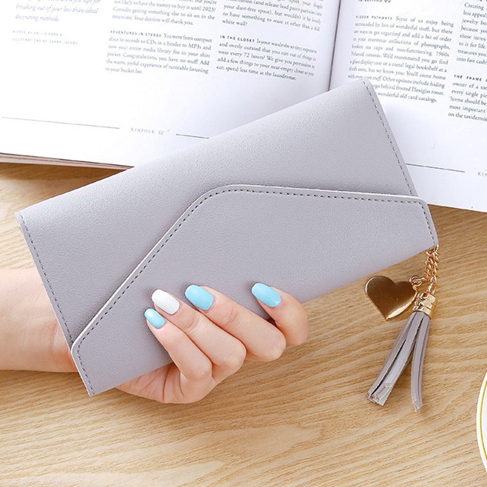 Trendy Heart-shaped Long Clutch Bag