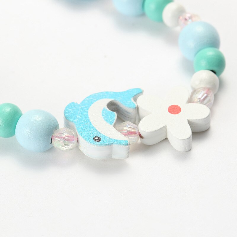 2pcs/Set Fashion Natural Wood Beads Necklace Bracelet