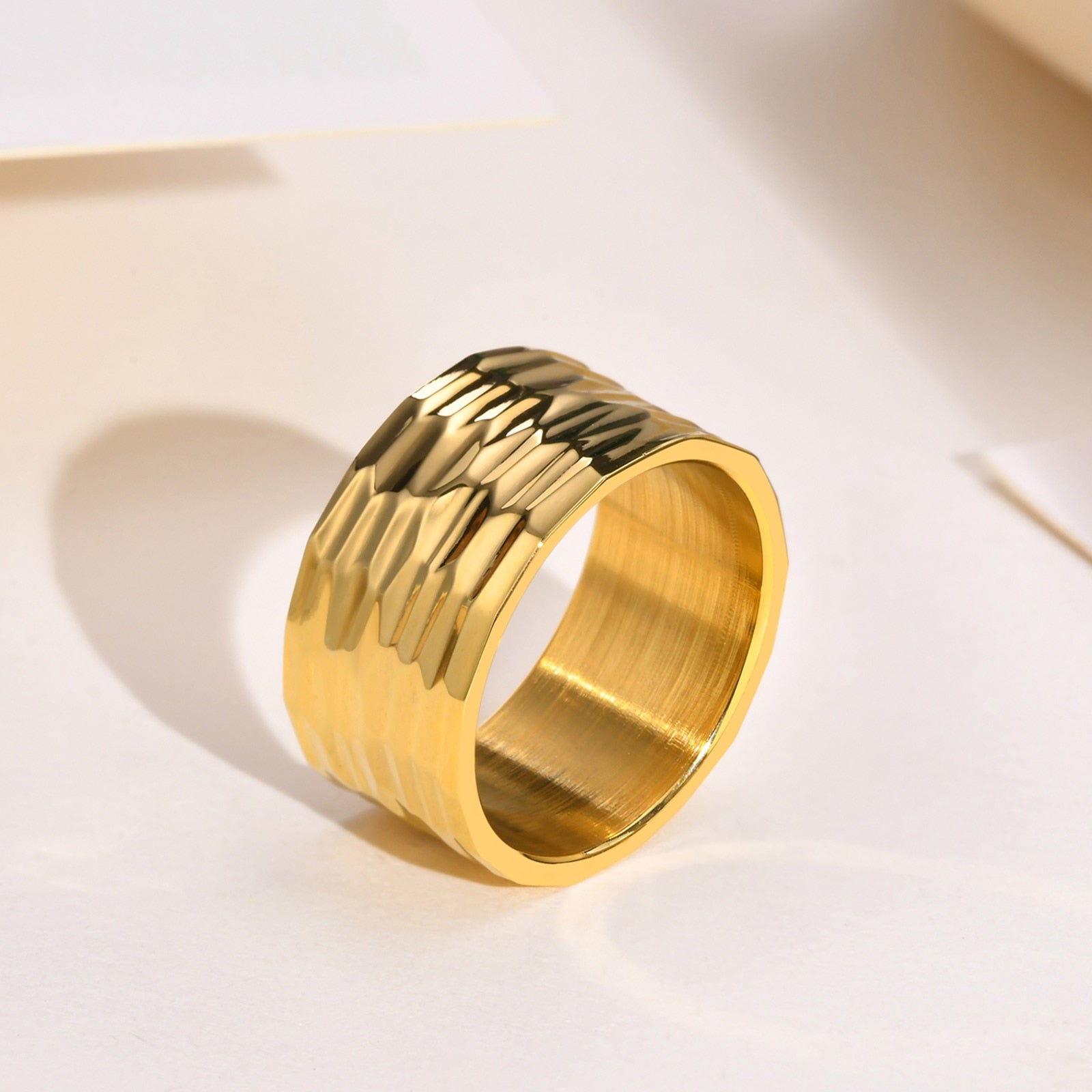 Stainless Steel Modern Wrap Wide Ring for Women