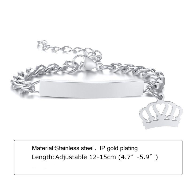 Customized Heart Baby Engravable ID Name Bracelet