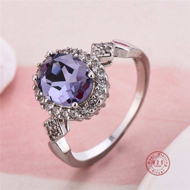 Sterling Silver Stackable Ring Round Black CZ Crystal Finger Ring