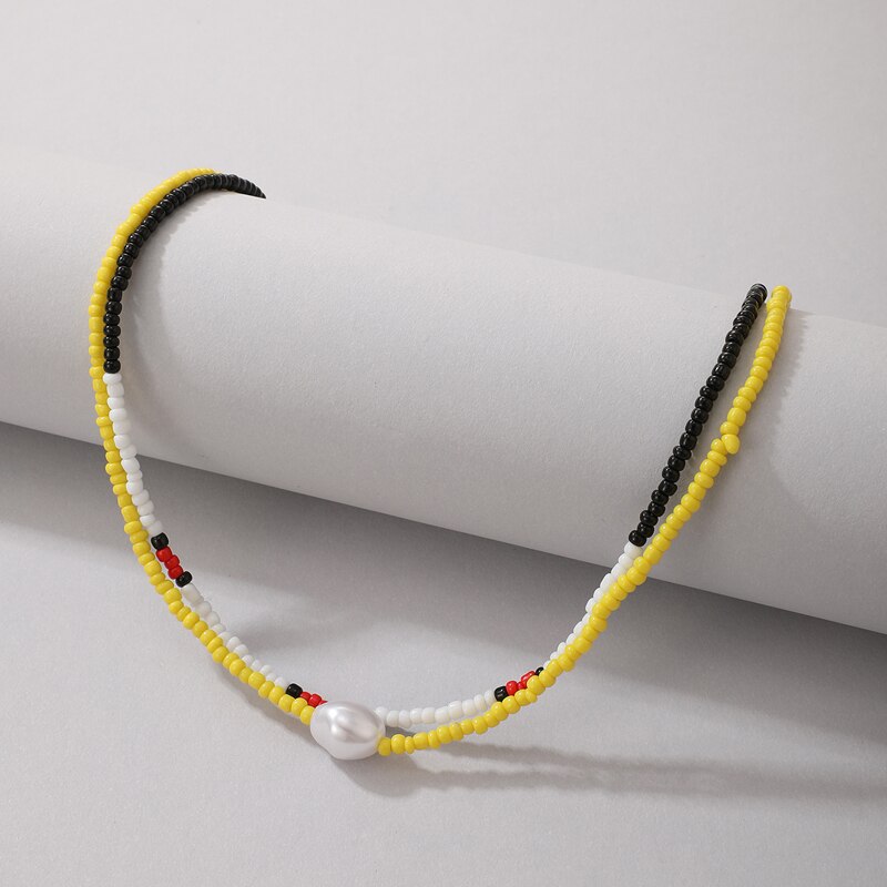 HuaTang Bohemian Green Rhinestone Shell Choker Pendant Necklace