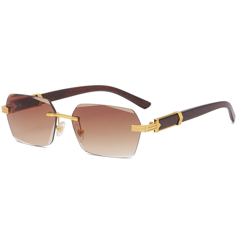 Luxury Rimless Square Frameless Gradient Sunglasses