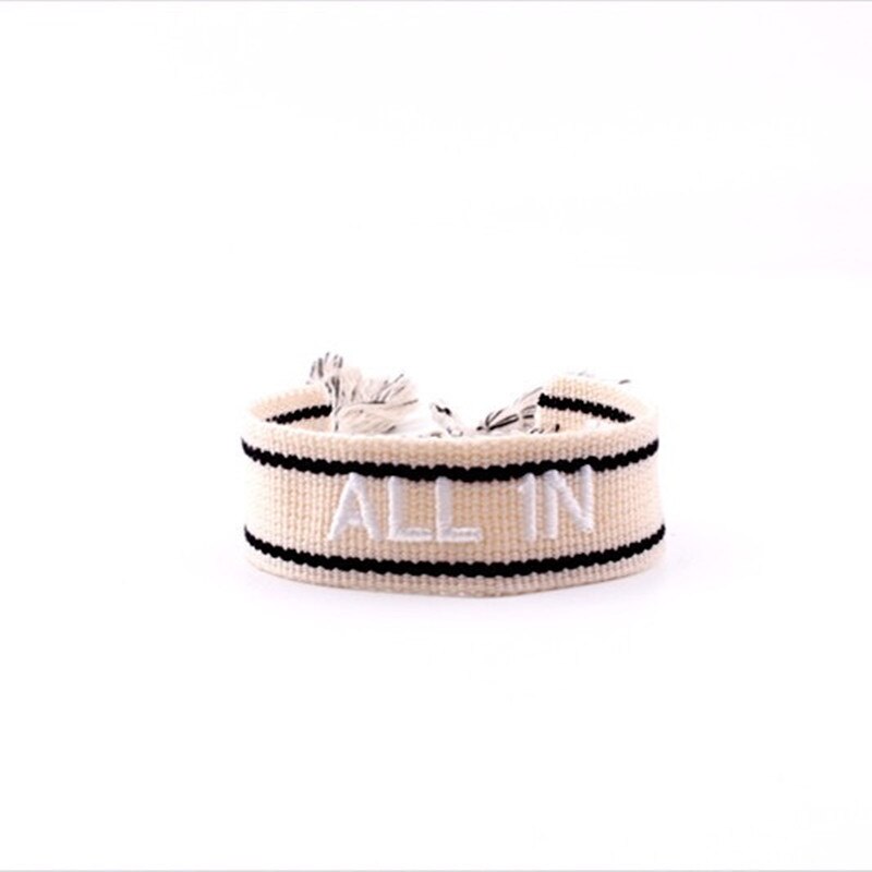 Bohemia Embroidery Letters Woven Tassel Bracele