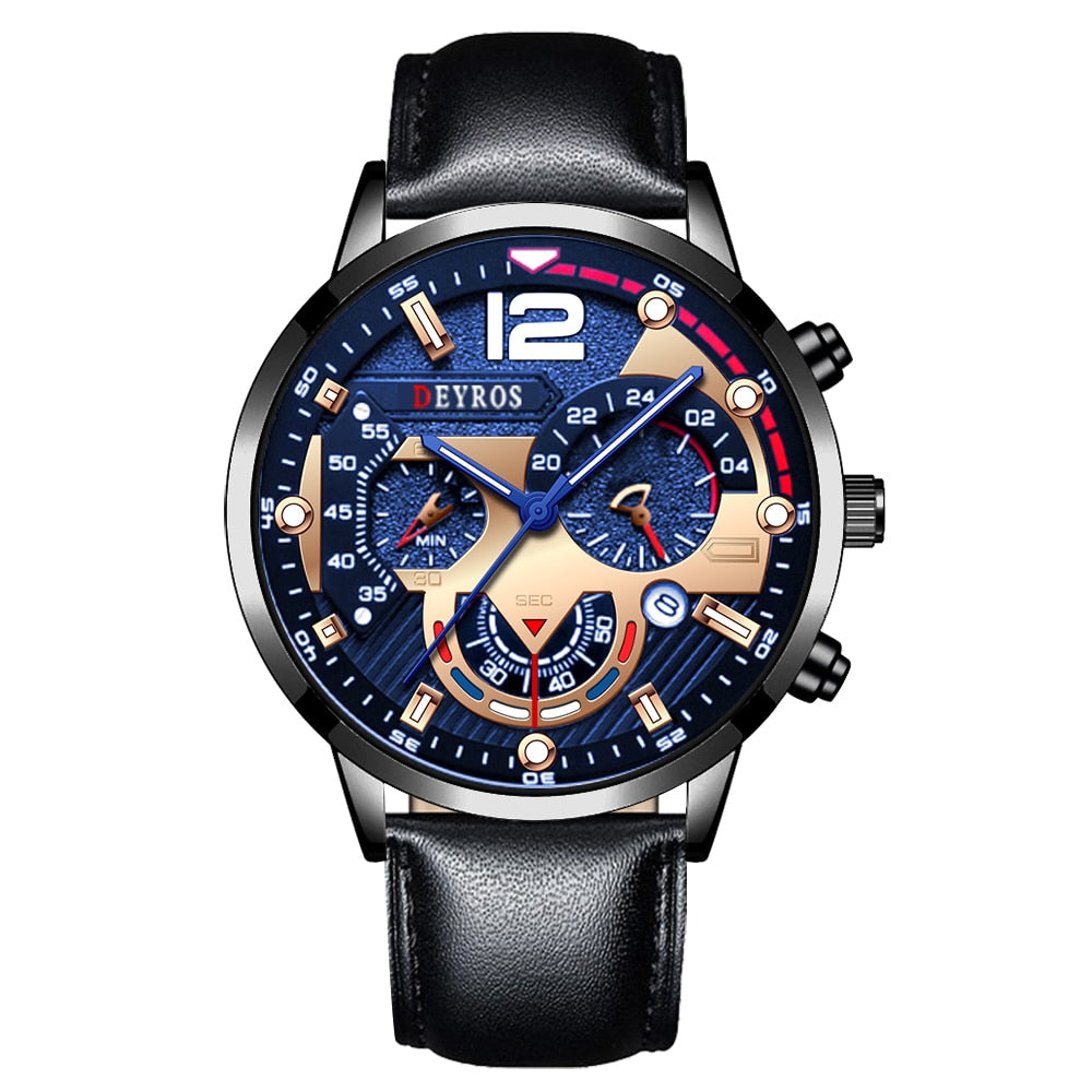 Luxury Stainless Steel Quartz Wristwatch
