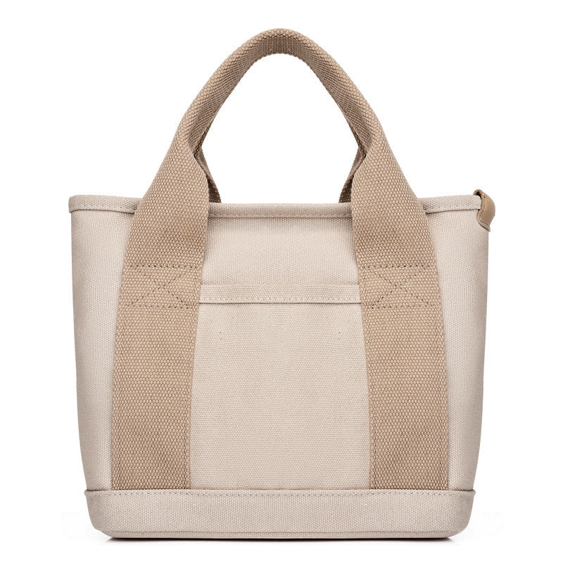 Small Bag With Zipper Shoulder Portable Thickened Canvas Bag