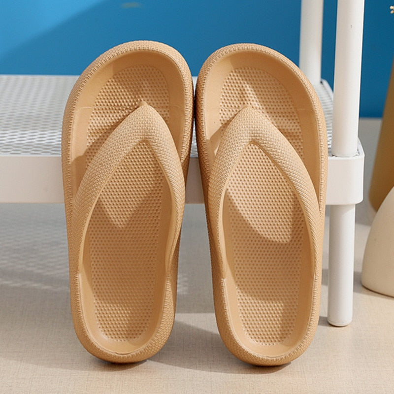 Rimocy Soft Sole EVA Thick Platform Clip Toe Flip Flops