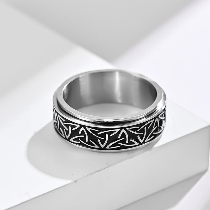 Rotate Rotating Anxiety Fidget Titanium Steel Ring