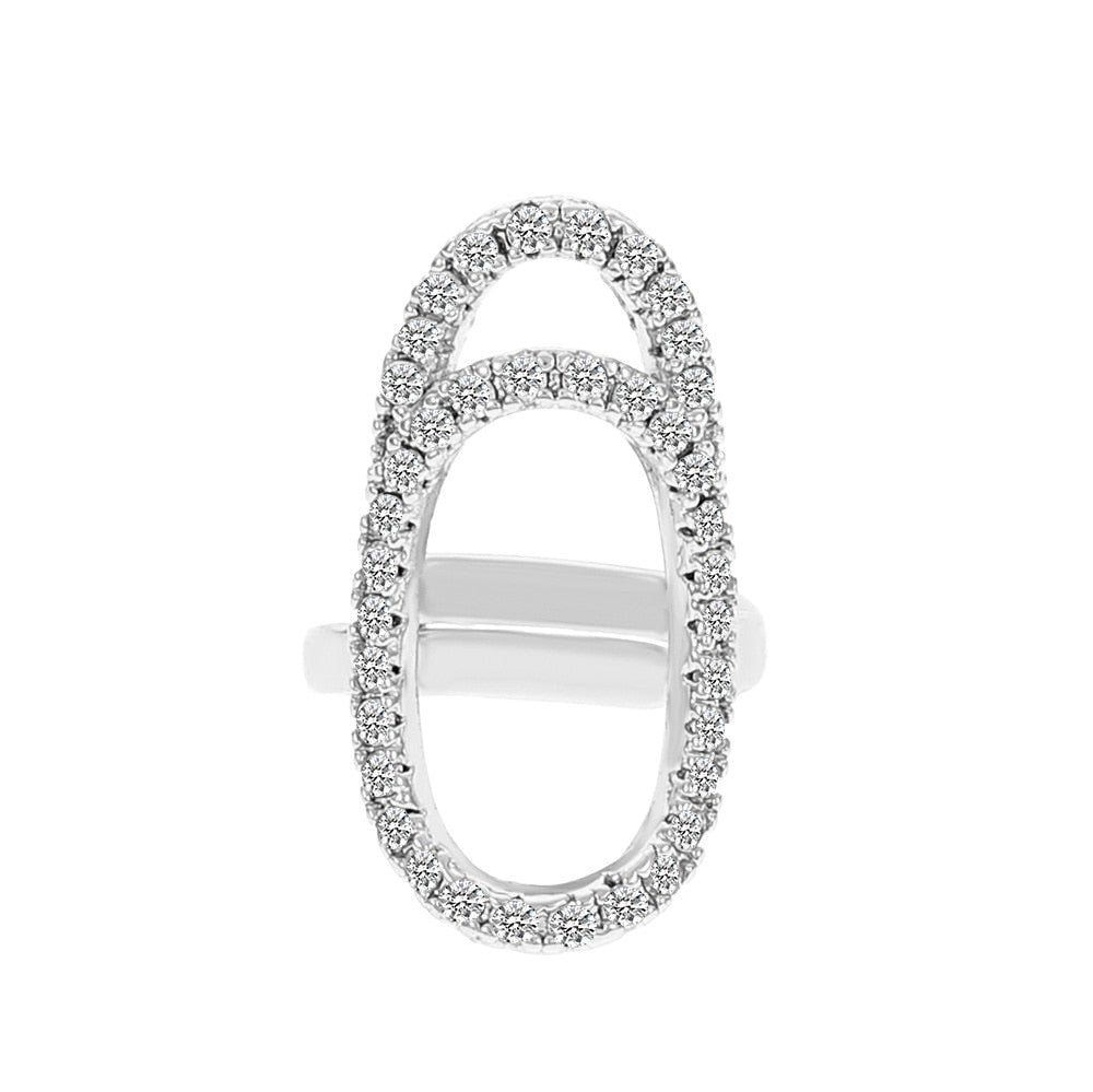 Korean Crystal Geometric Adjustable Ring