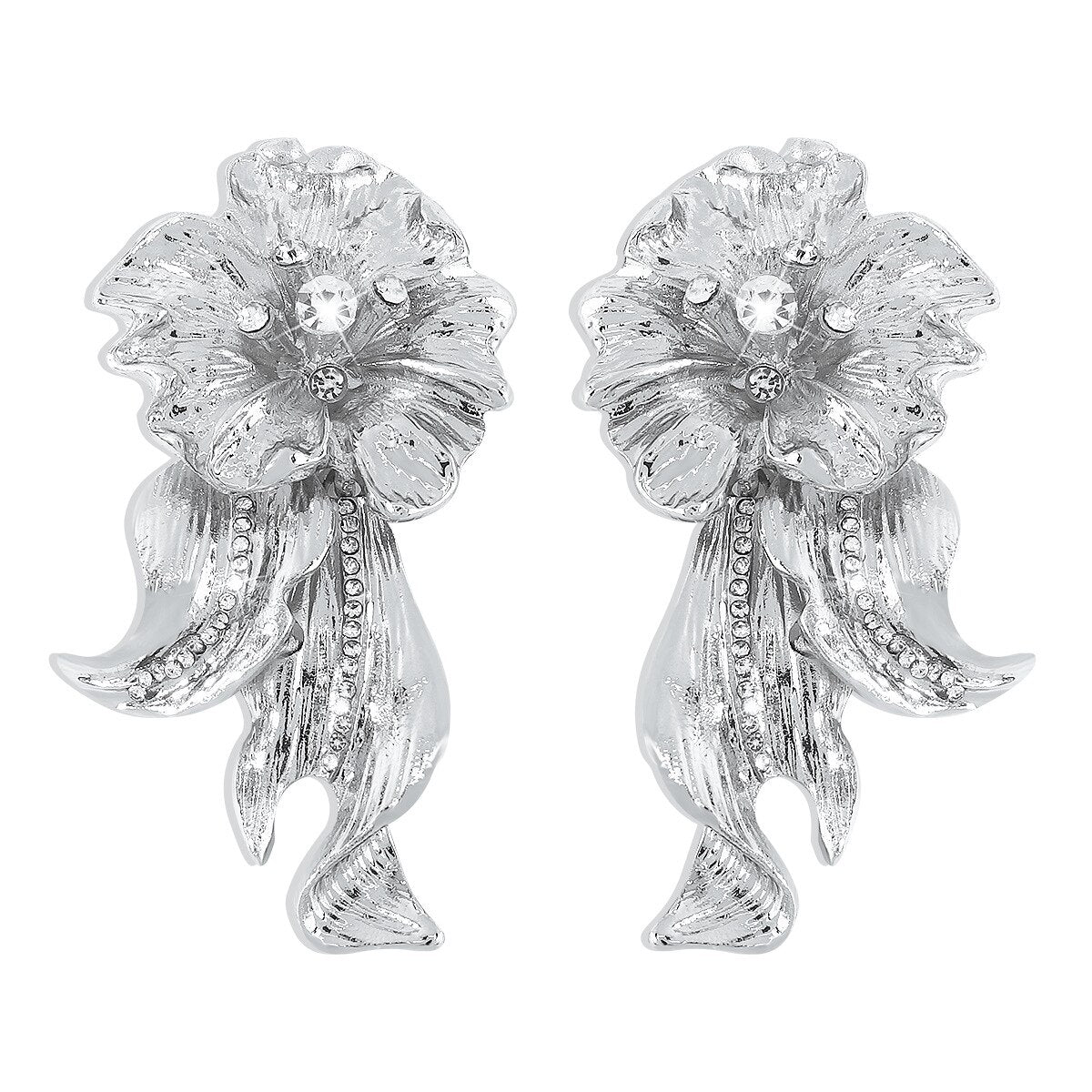 Retro Golden Metal Leaf Stud Earrings