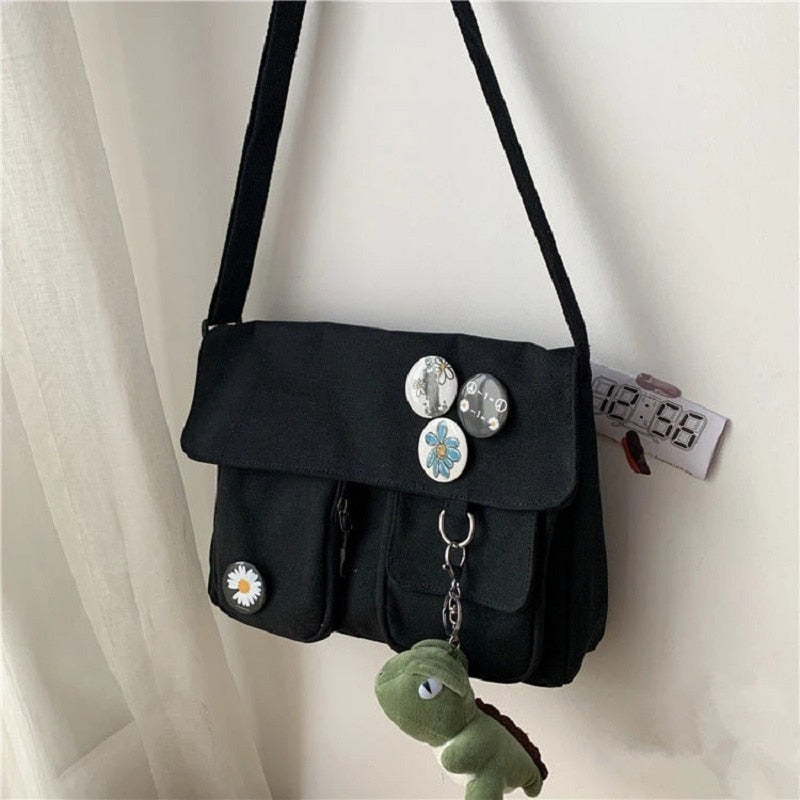 Xierya Women Canvas Messenger Bag Youth Ladies Fashion Shoulder Bag