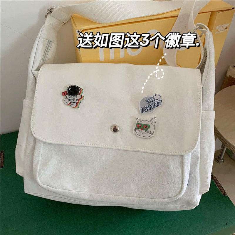 Solid Color Leisure Large Capacity Canvas Bag - Jeglowstore