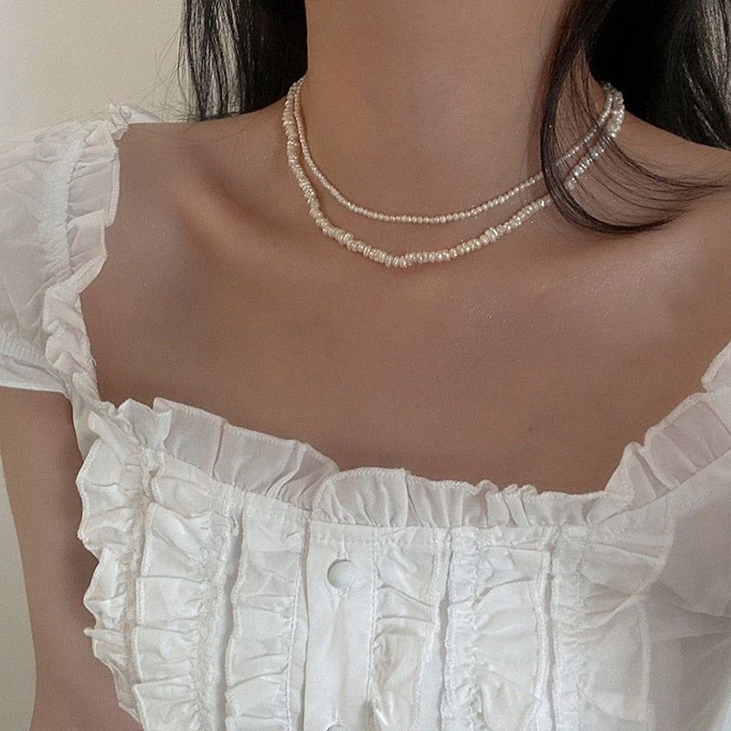 Minar Multiple French Pearl Necklace