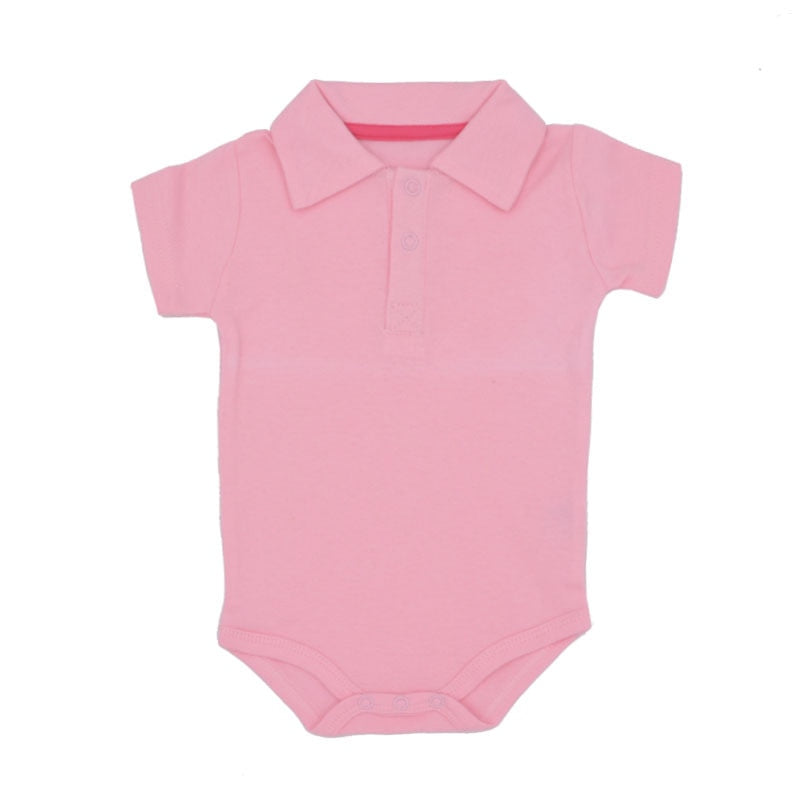Summer Baby Boy Girl Rompers Turn-down Collar Infant Cotton Clothes