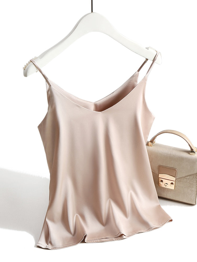 AOSSVIAO Spaghetti Strap Top Vroue Halter V-nek