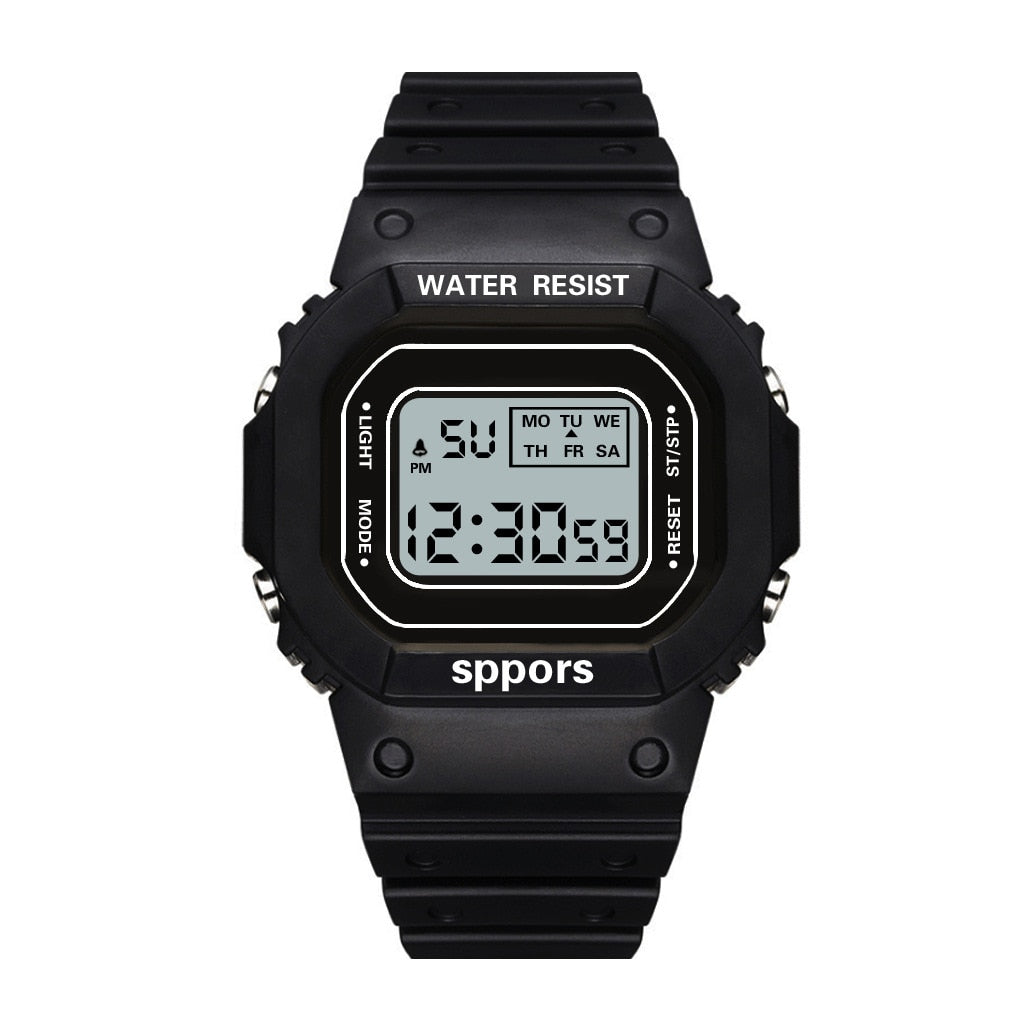 Color Luminous Dial Life Waterproof Multi-function Electronic Watch For Boys And Girls