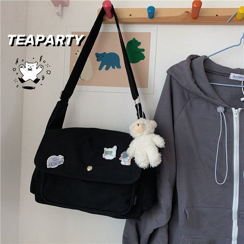 Solid Color Leisure Large Capacity Canvas Bag - Jeglowstore