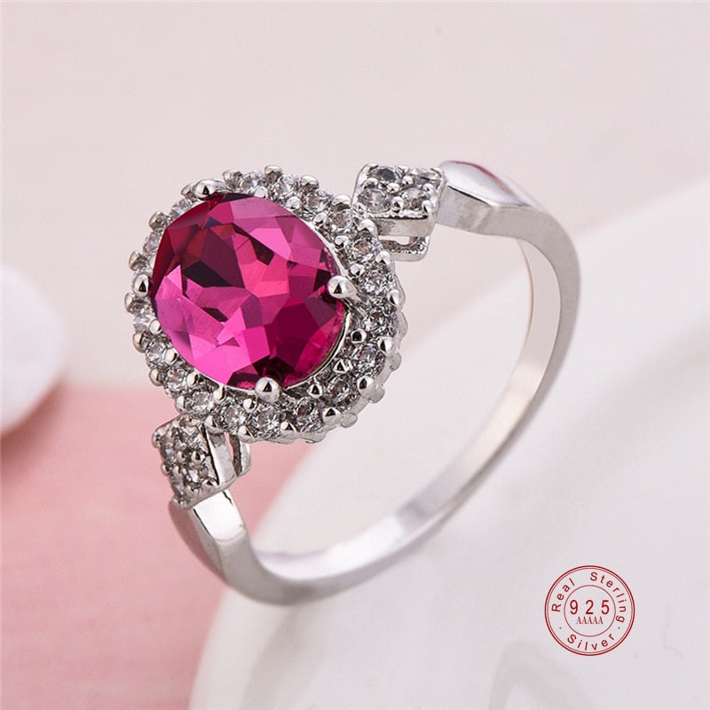 Sterling Silver Stackable Ring Round Black CZ Crystal Finger Ring